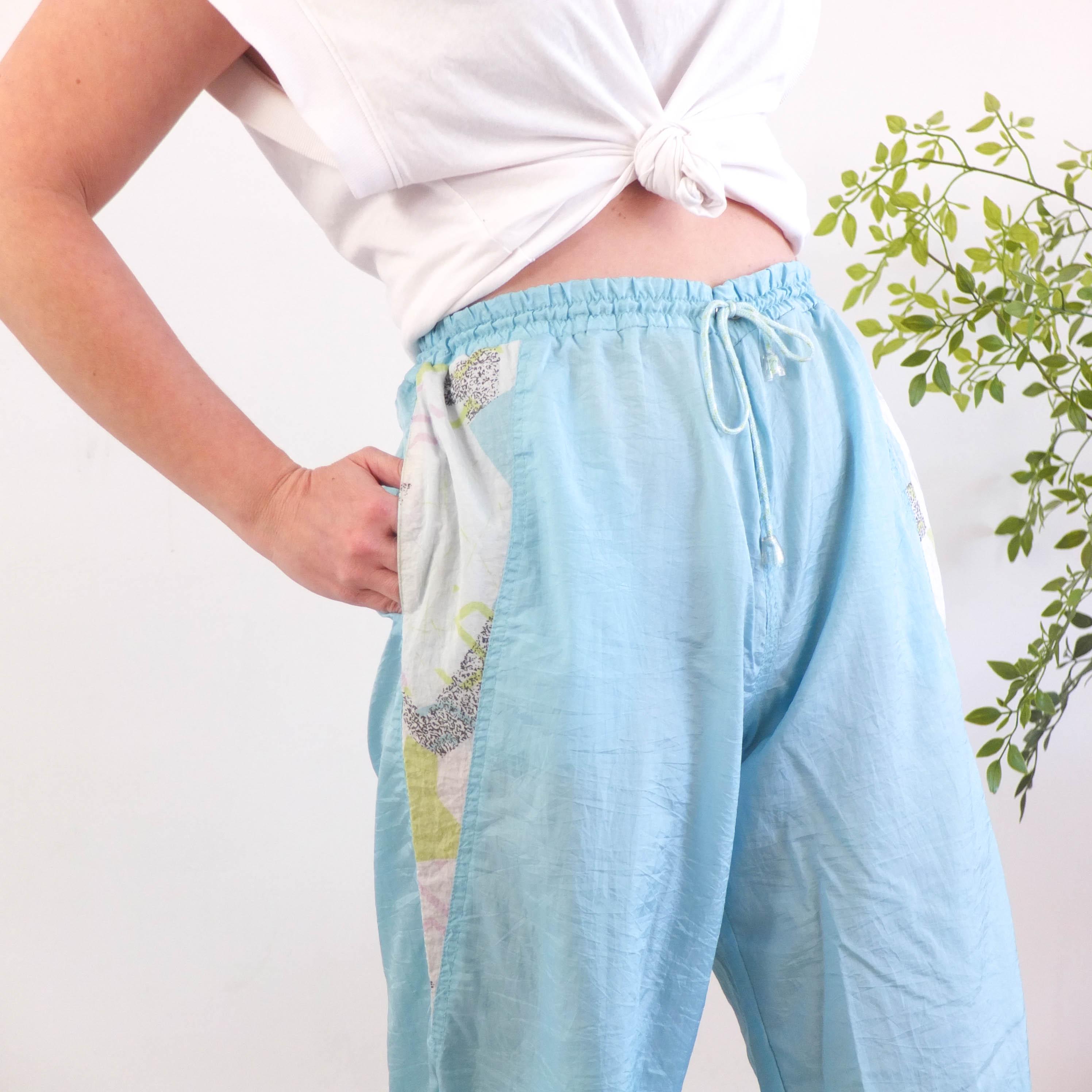 Vintage 90s Color Block Track Pants, Vintage Retro Sport Oversized