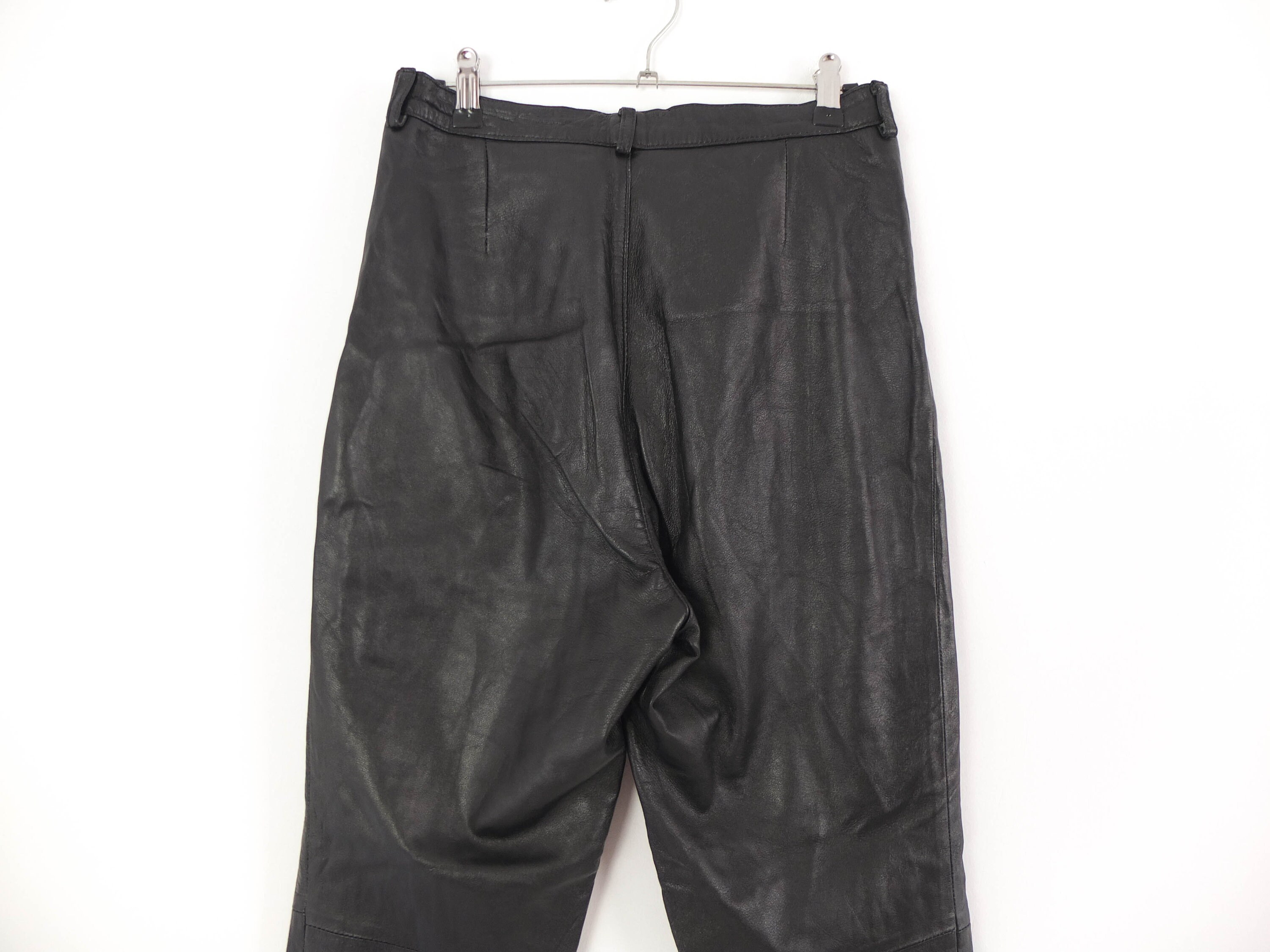 SATONOAKI Mens Slim Fit Leather Pants 70s Retro Straight Leg