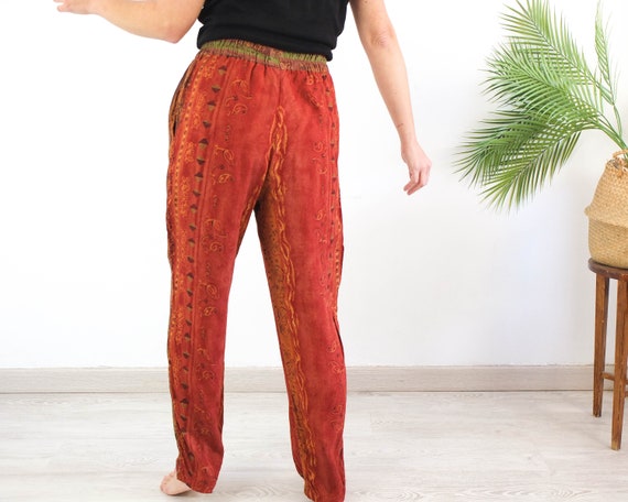 Vintage 90s boho baggy pants, 90s harem print pan… - image 2