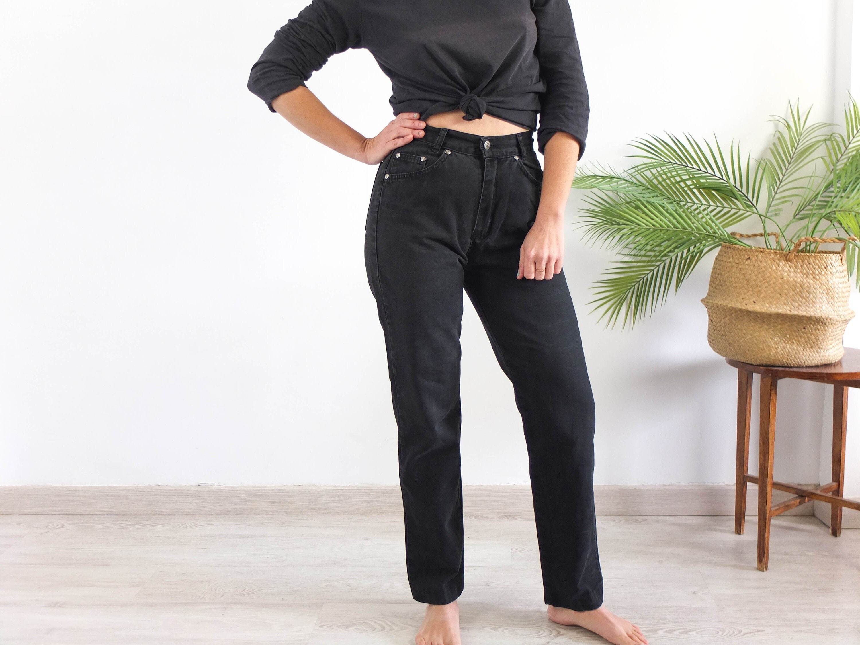 ARGUE】 vintage black denim pants　size:１ Vintage Edwin Us Classic Black Denim Size 30 Edwin Zipper