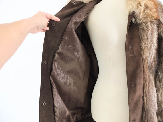 ヴィンテージ80年代本革＆ファーコートレディース、80年代オーバー