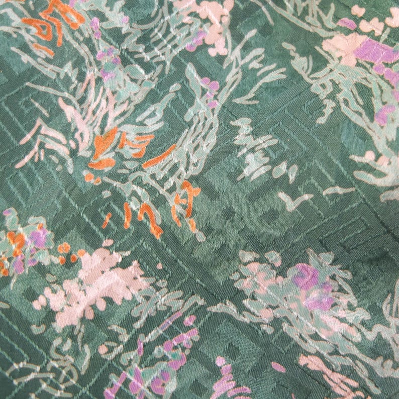 Conjunto vintage de los años 80 con vestido y chaqueta floral, conjunto de dos piezas de vestido de verano con chaqueta ligera de los años 80, traje de cárdigan a juego de los años 80 XL 2XL imagen 12