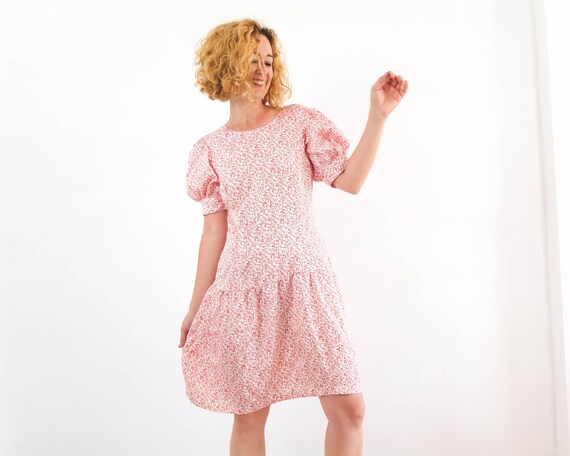 Vintage 70s 60s Floral Mod Mini Dress 