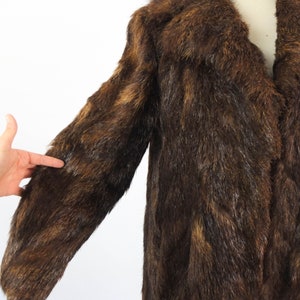 Vintage 80s brown long fur coat, Vintage Real fur coat for women, 80s warm winter fur coat, Luxury 1980s fur coat size Medium Large image 7
