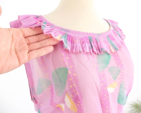 Vintage 80s pleated sundress set, 80s abstract sh… - image 7