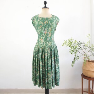Conjunto vintage de los años 80 con vestido y chaqueta floral, conjunto de dos piezas de vestido de verano con chaqueta ligera de los años 80, traje de cárdigan a juego de los años 80 XL 2XL imagen 17