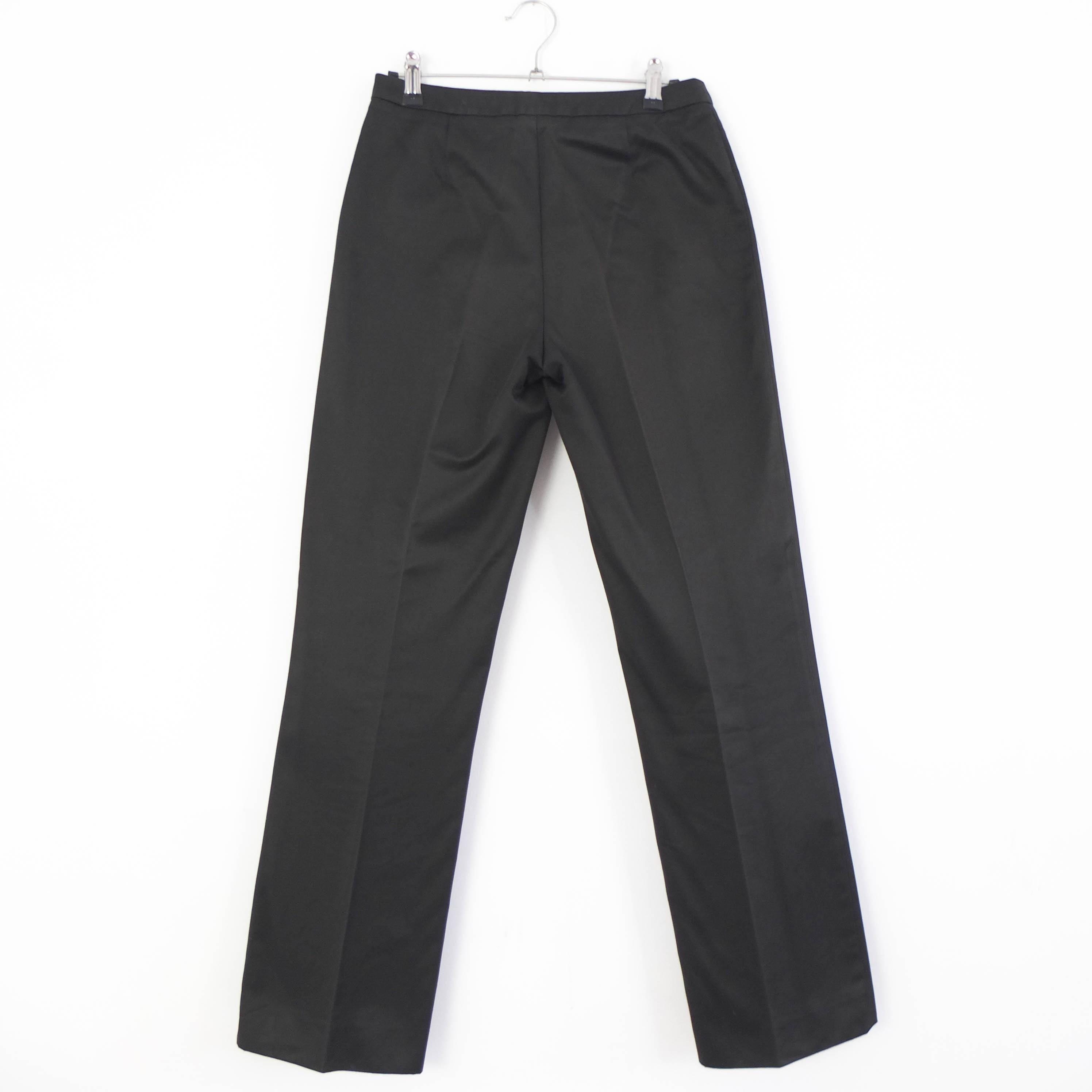 Vintage 90s Black Wide Slacks M, 90s Minimal Straight Leg Trousers