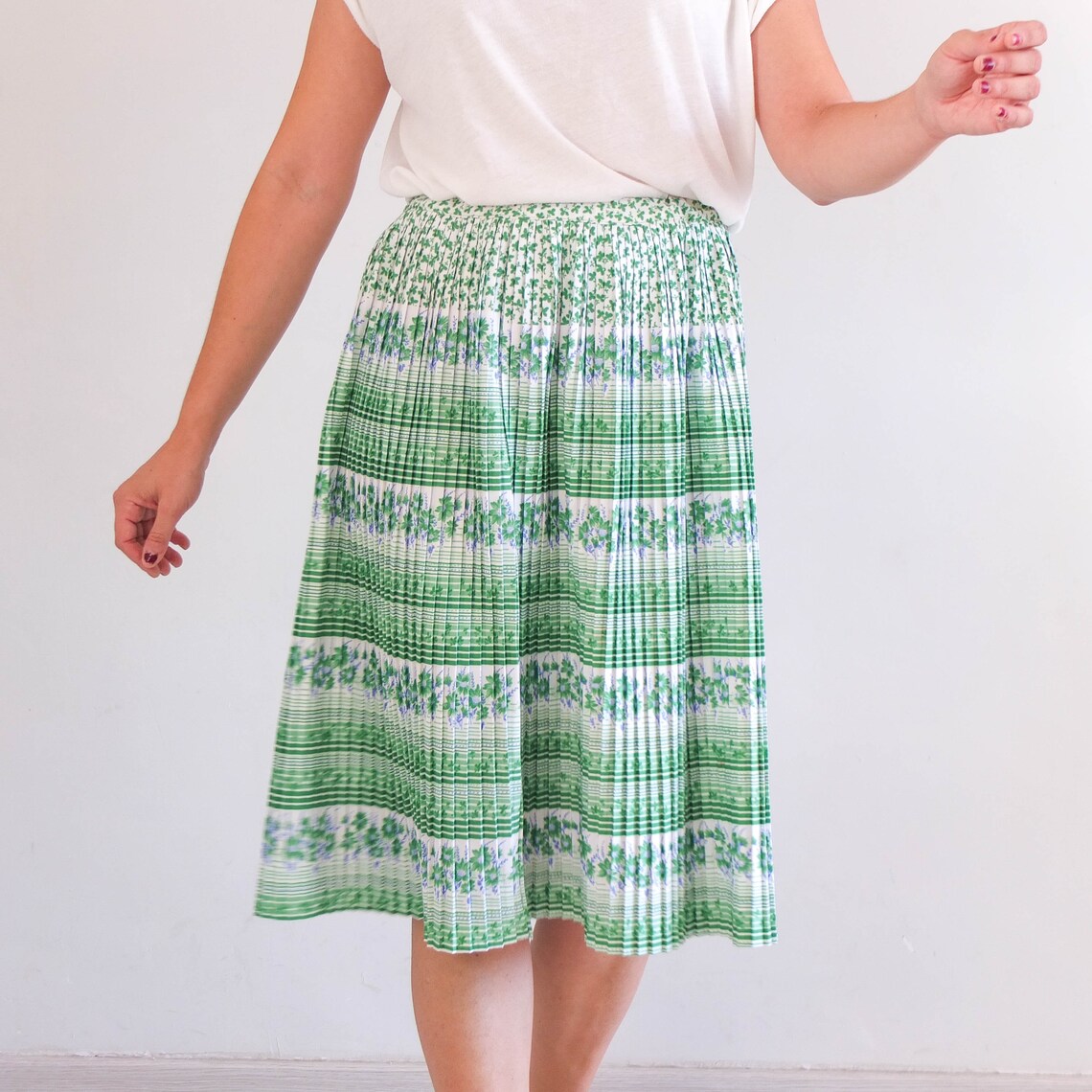 green floral skirt set