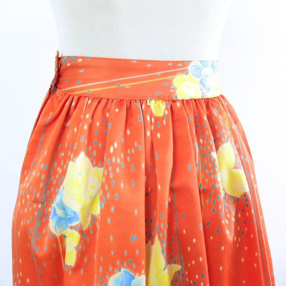 Vintage 80s retro orange high waist skirt, Vintag… - image 9