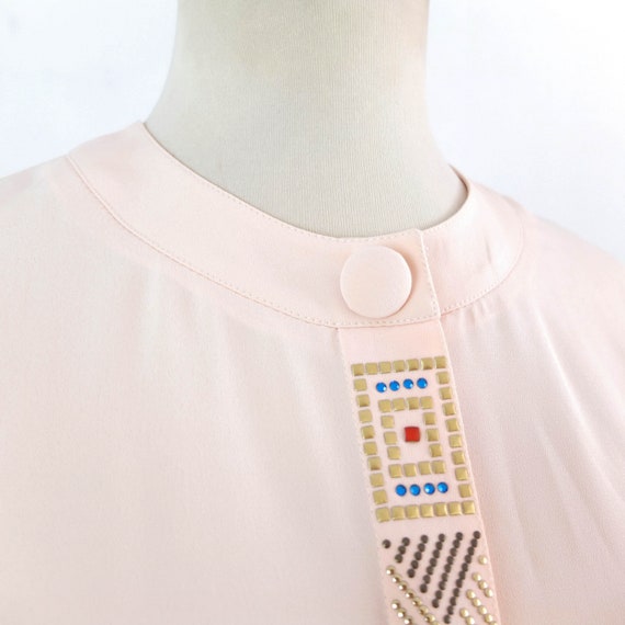 Vintage 80s peach pink blouse, Vintage secretary … - image 7