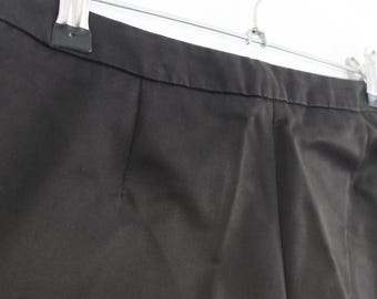 Vintage 90s Black Wide Slacks M, 90s Minimal Straight Leg Trousers