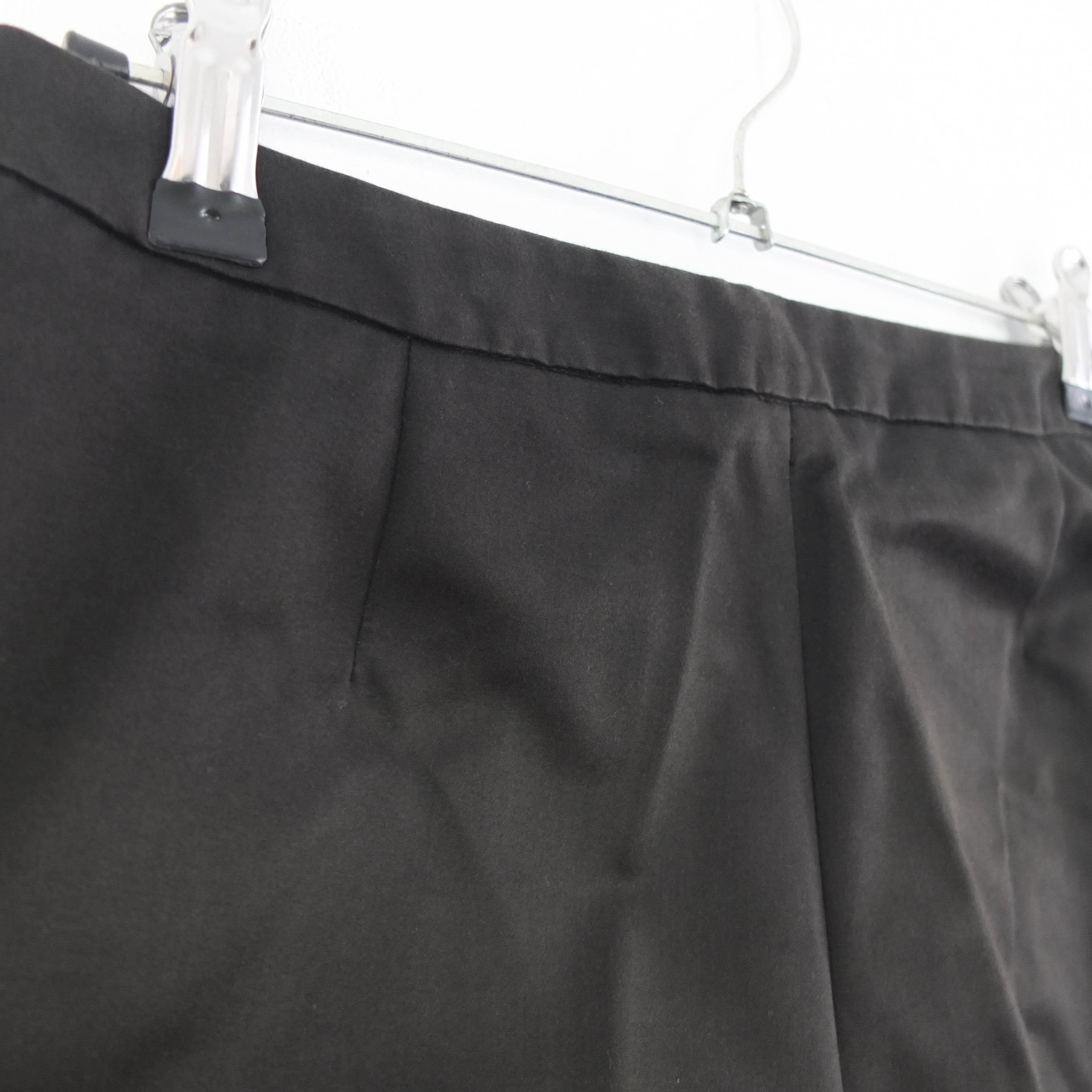 Vintage 90s Black Wide Slacks M, 90s Minimal Straight Leg Trousers