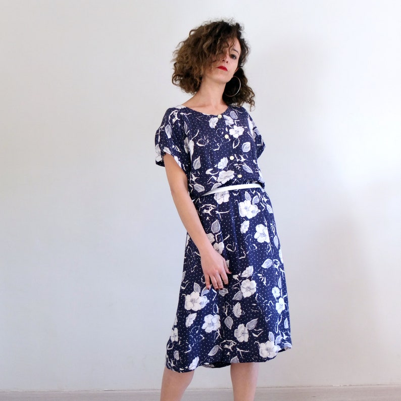 vintage 80s floral dress