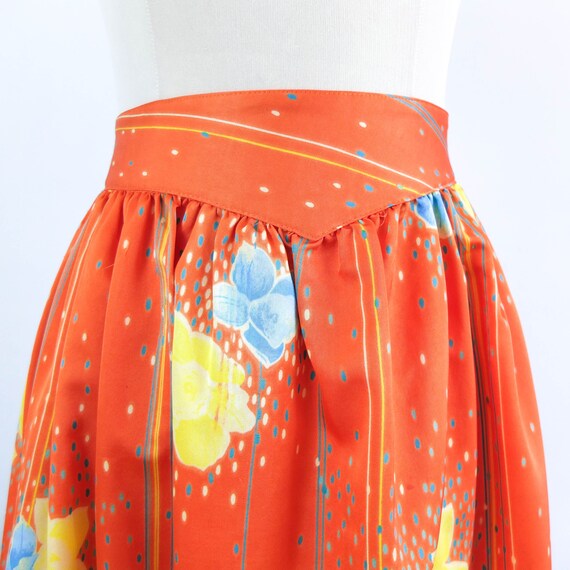 Vintage 80s retro orange high waist skirt, Vintag… - image 7