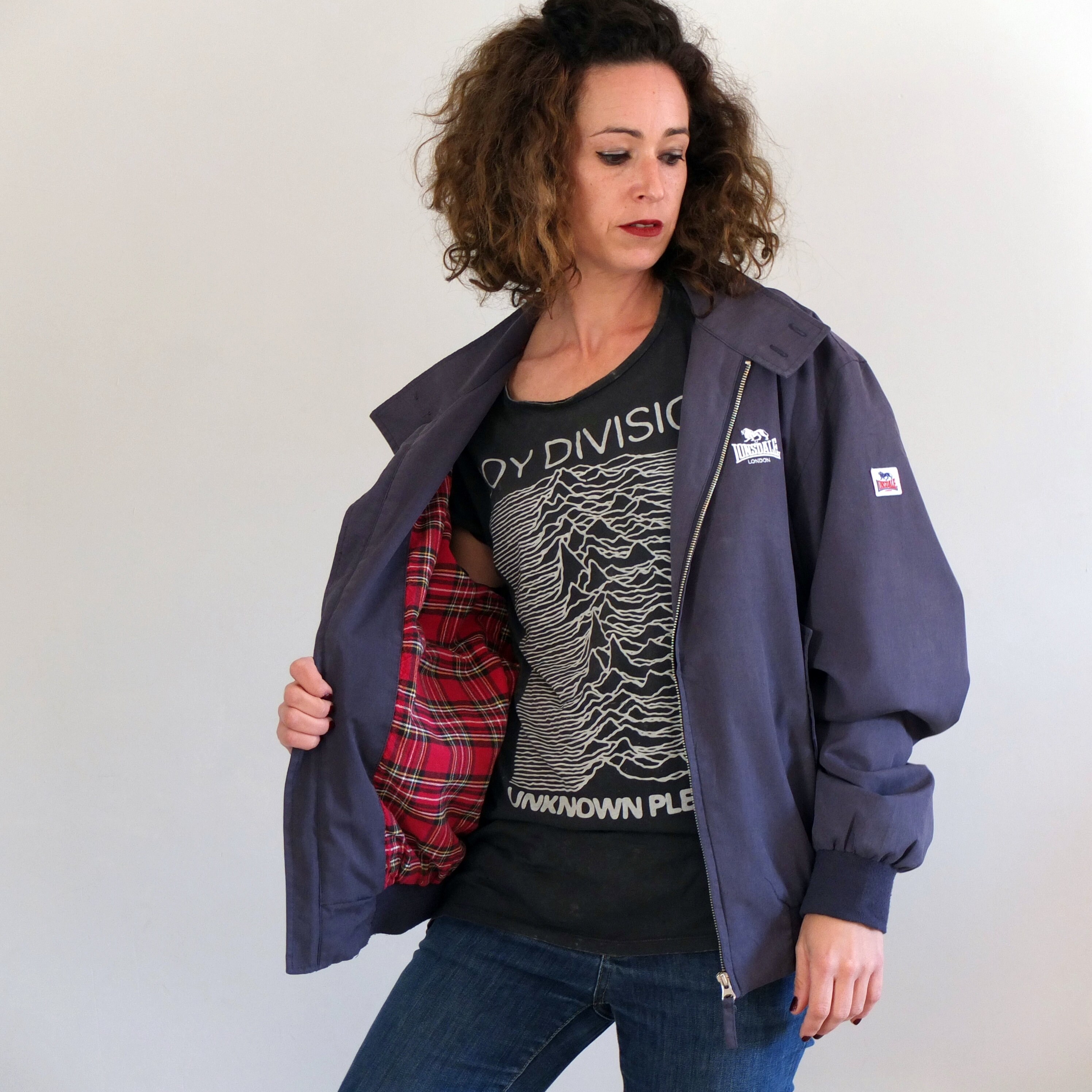 Vintage Blue Harrington Jacket, Vintage Lonsdale Bomber