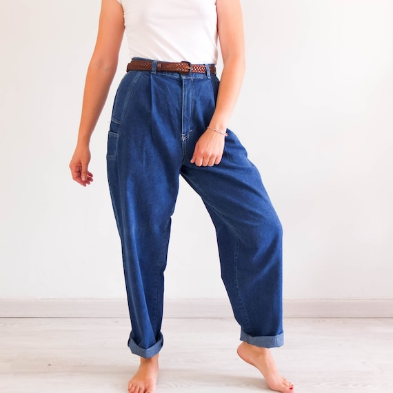 Vintage 80s high waist jeans, Vintage pleated jean