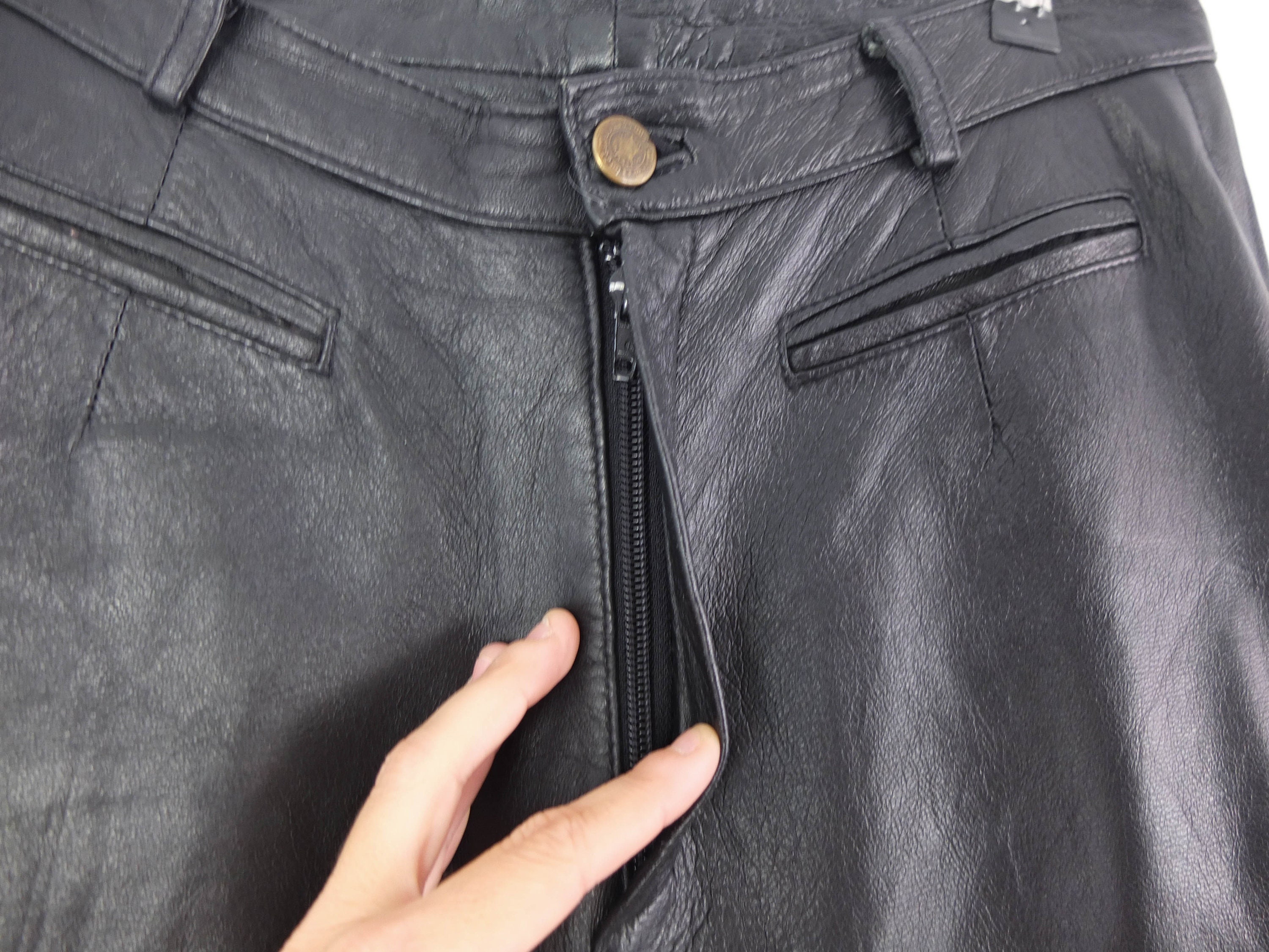 Vintage 80s Black Leather Pants, Vintage High Waist Leather Vintage 80s Black Leather Pants, Vintage High Waist Leather