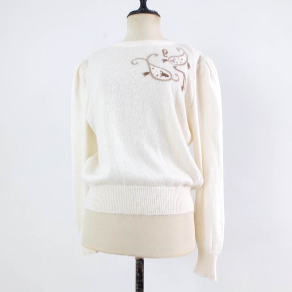Vintage 80s white mohair sweater by Escada, 80s f… - image 5