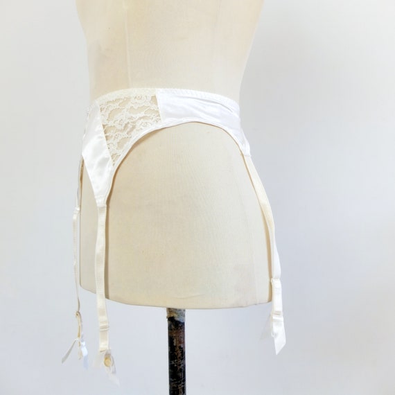 Vintage Victoria Secret lace garter belt, White s… - image 4