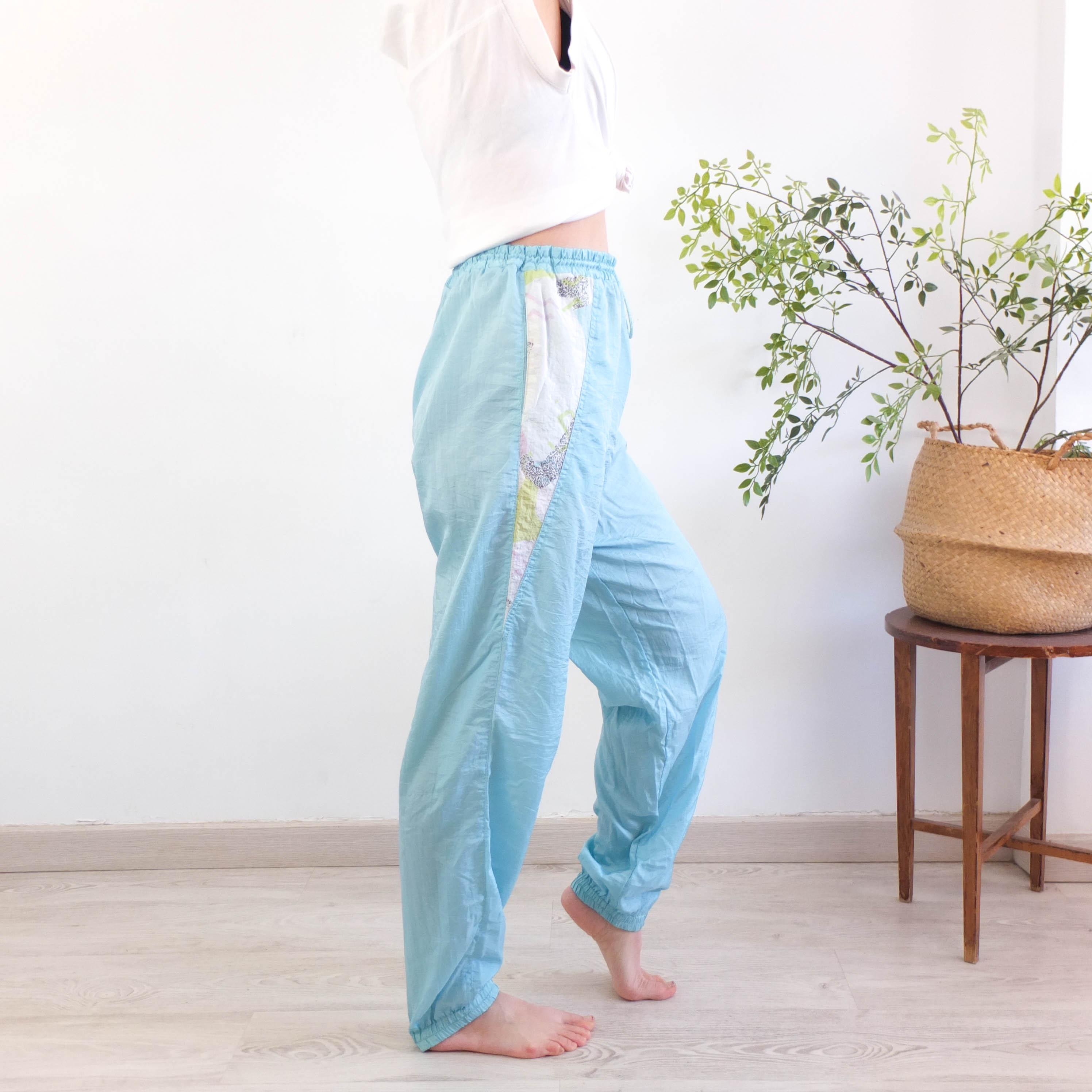 Vintage 90s Color Block Track Pants, Vintage Retro Sport Oversized