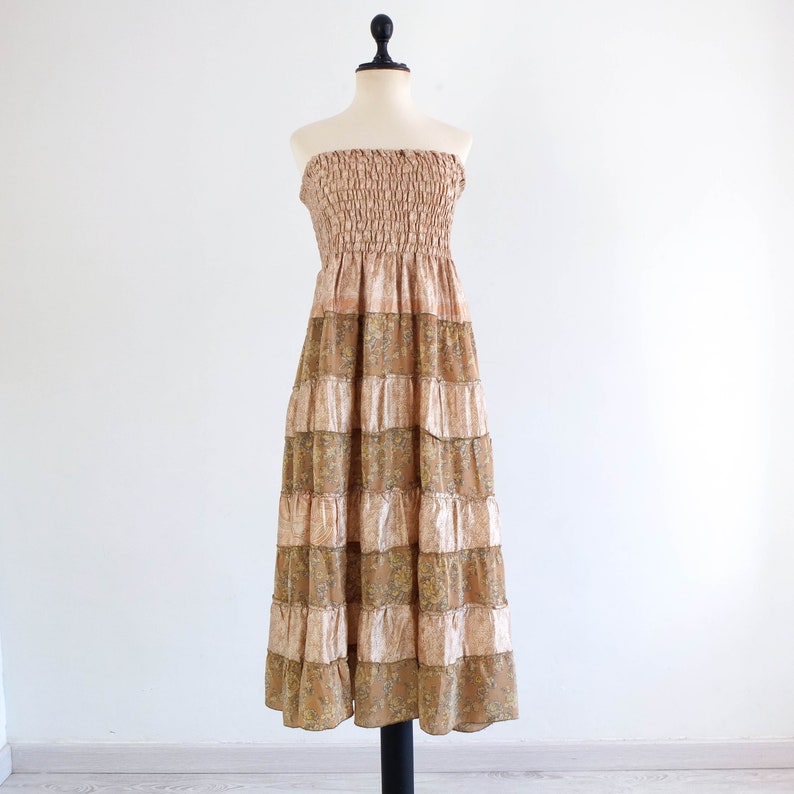 Vintage tiered long dress Vintage indian maxi skirt Broomstick Boho long skirt Vintage gypsy silk skirt Vintage boho hippie maxi skirt