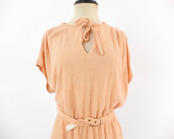 Vintage 70s terry cloth dress, 70s summer retro d… - image 5