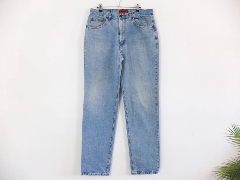 Calça jeans boyfriend vintage dos anos 90, perna reta, tamanho M, calça jeans larga estilo hip hop vintage dos anos 90, unissex, tamanho M - G imagem 4