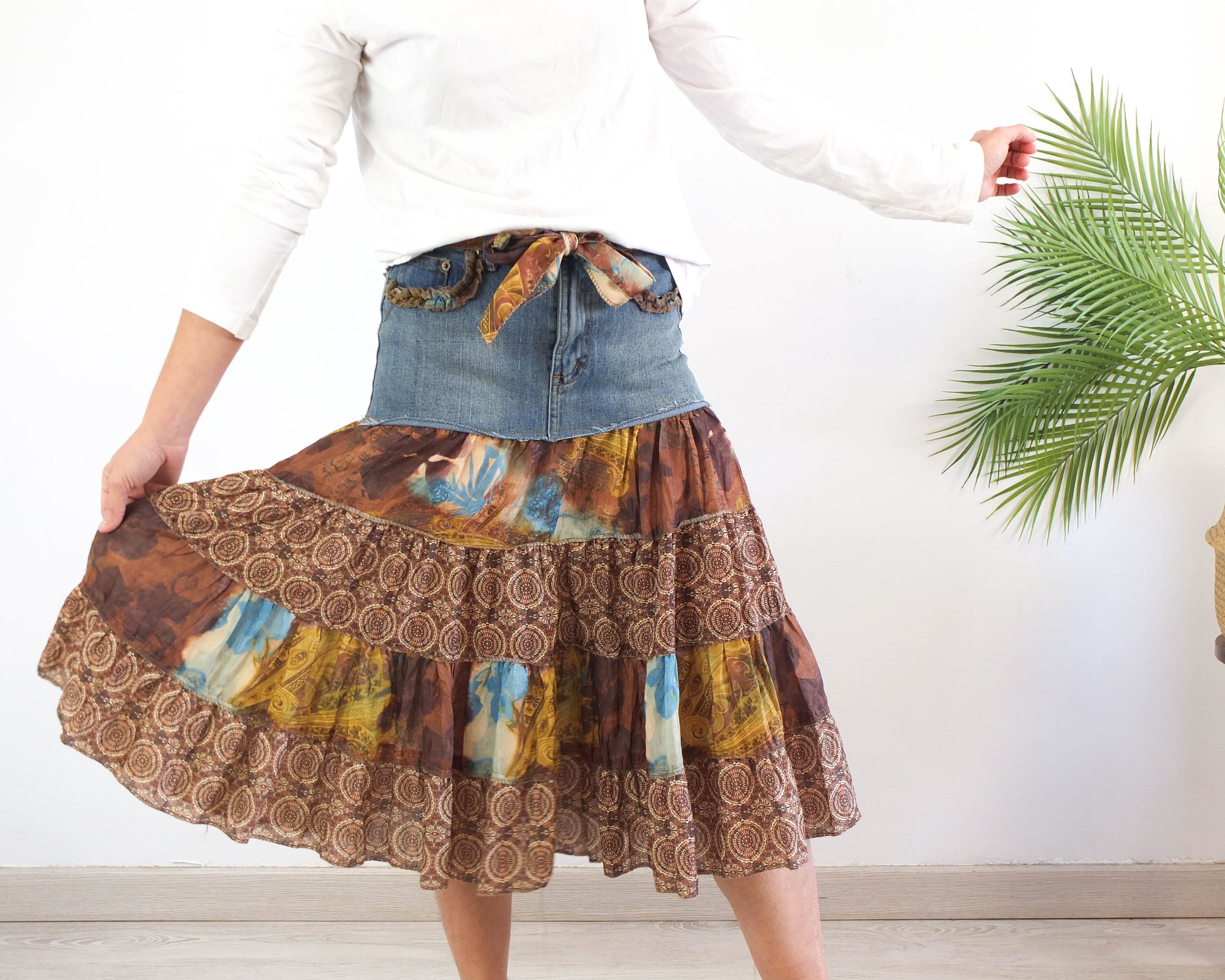 Buy Patchwork Skirt Vintage Online In India - Etsy India