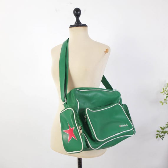 Crossbody Saddle Bag Forest Green Leather, Minimalistic