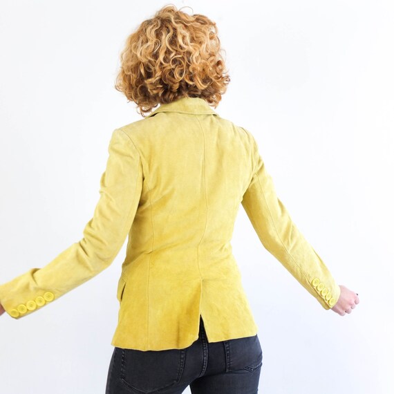 Vintage Yellow Suede Blazer Jacket 