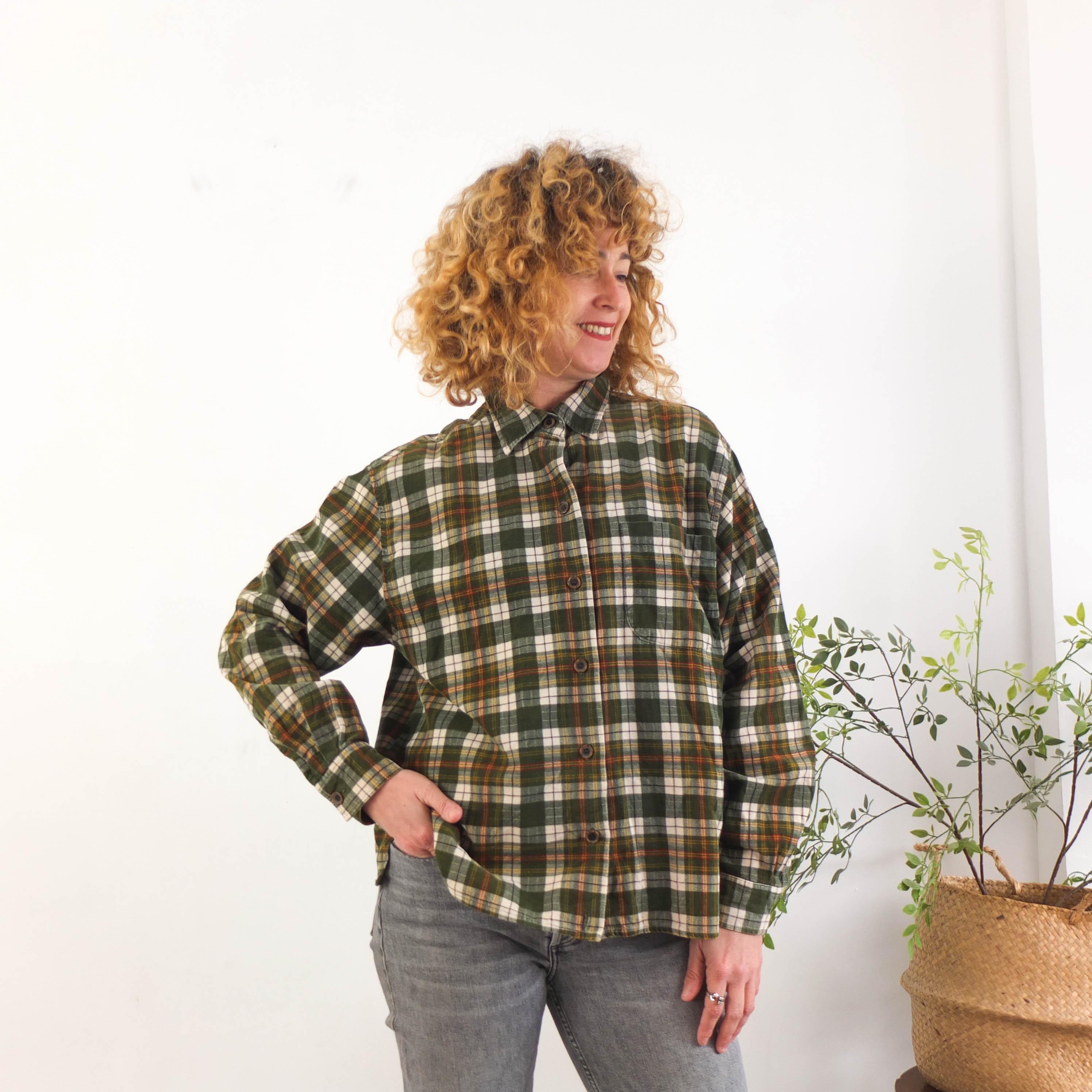 slim fit dress slacks Green Gingham Button Down Shirt by Classic Whimsy - Shirts main image 1