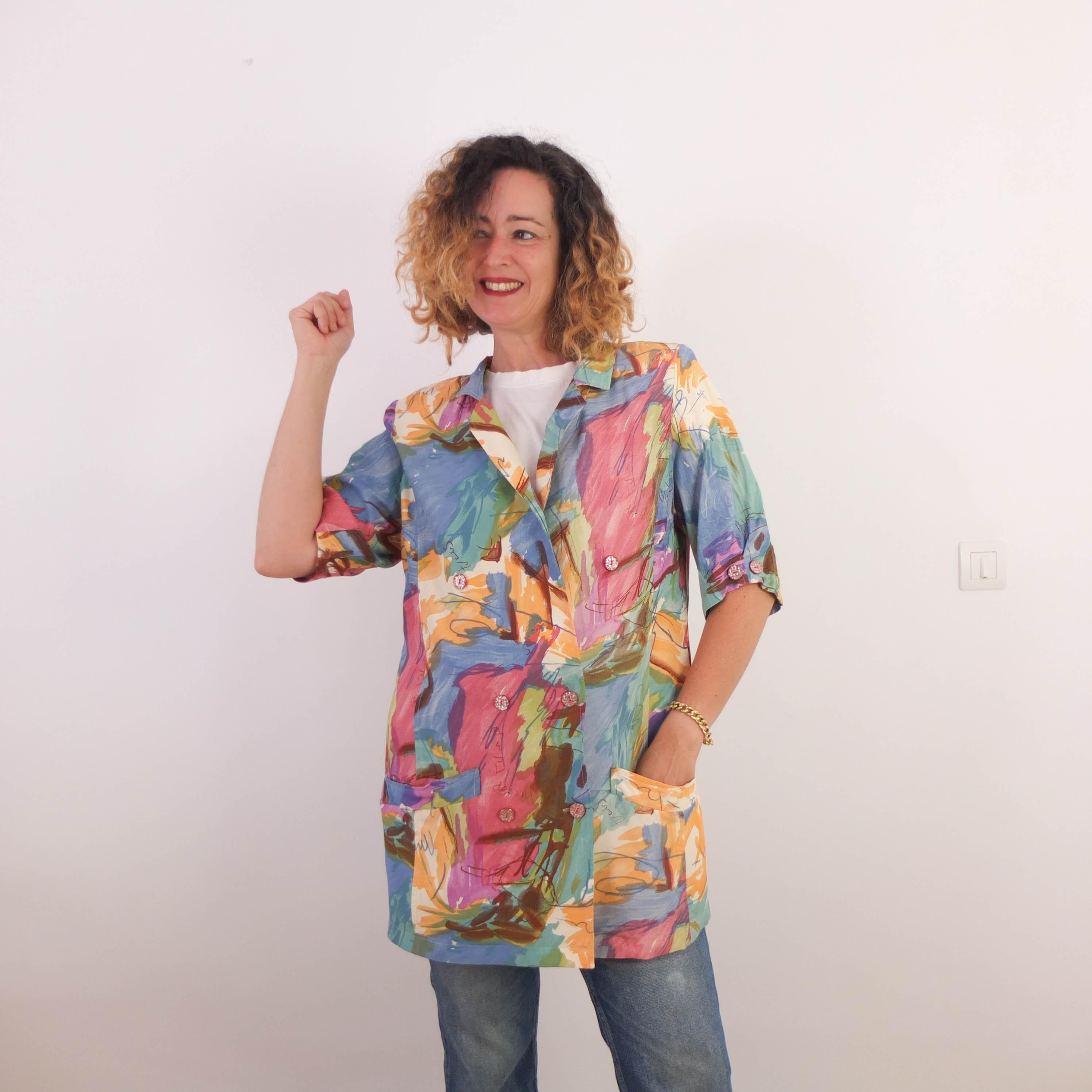 Colorful 80s Blazer - Etsy