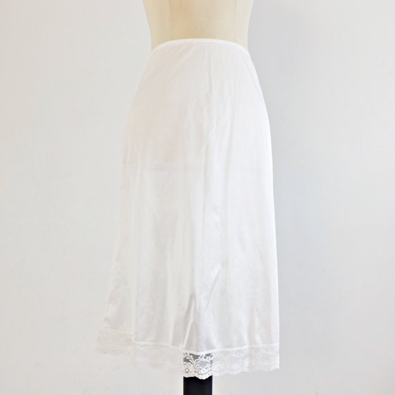 Vintage White Lace Slip Skirt Lace ...