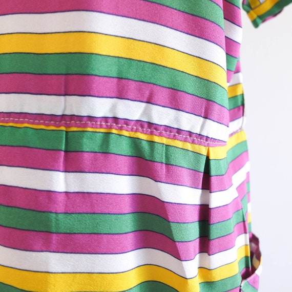 Vintage 80s summer striped dress short sleeve, Vi… - image 10