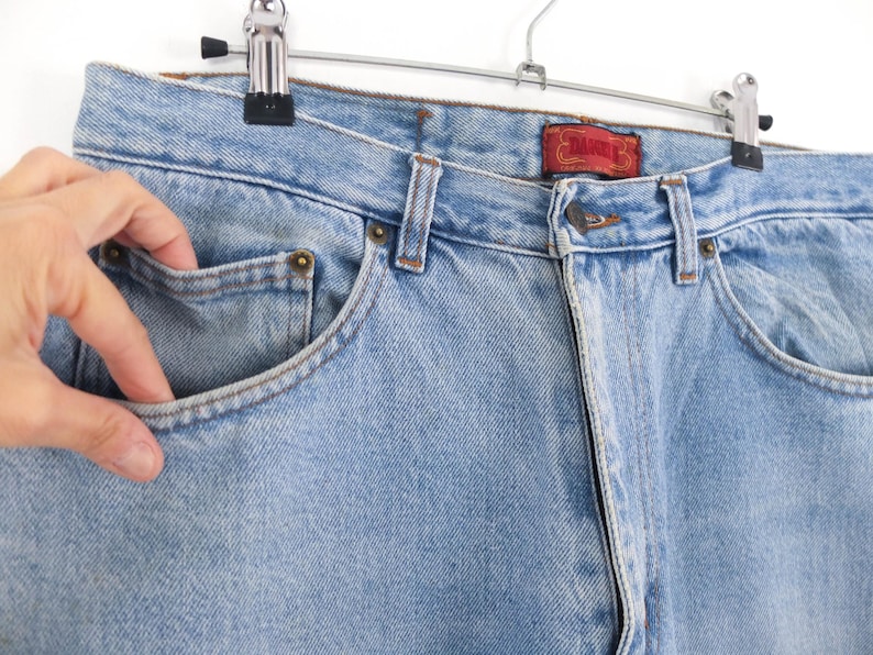 Calça jeans boyfriend vintage dos anos 90, perna reta, tamanho M, calça jeans larga estilo hip hop vintage dos anos 90, unissex, tamanho M - G imagem 6