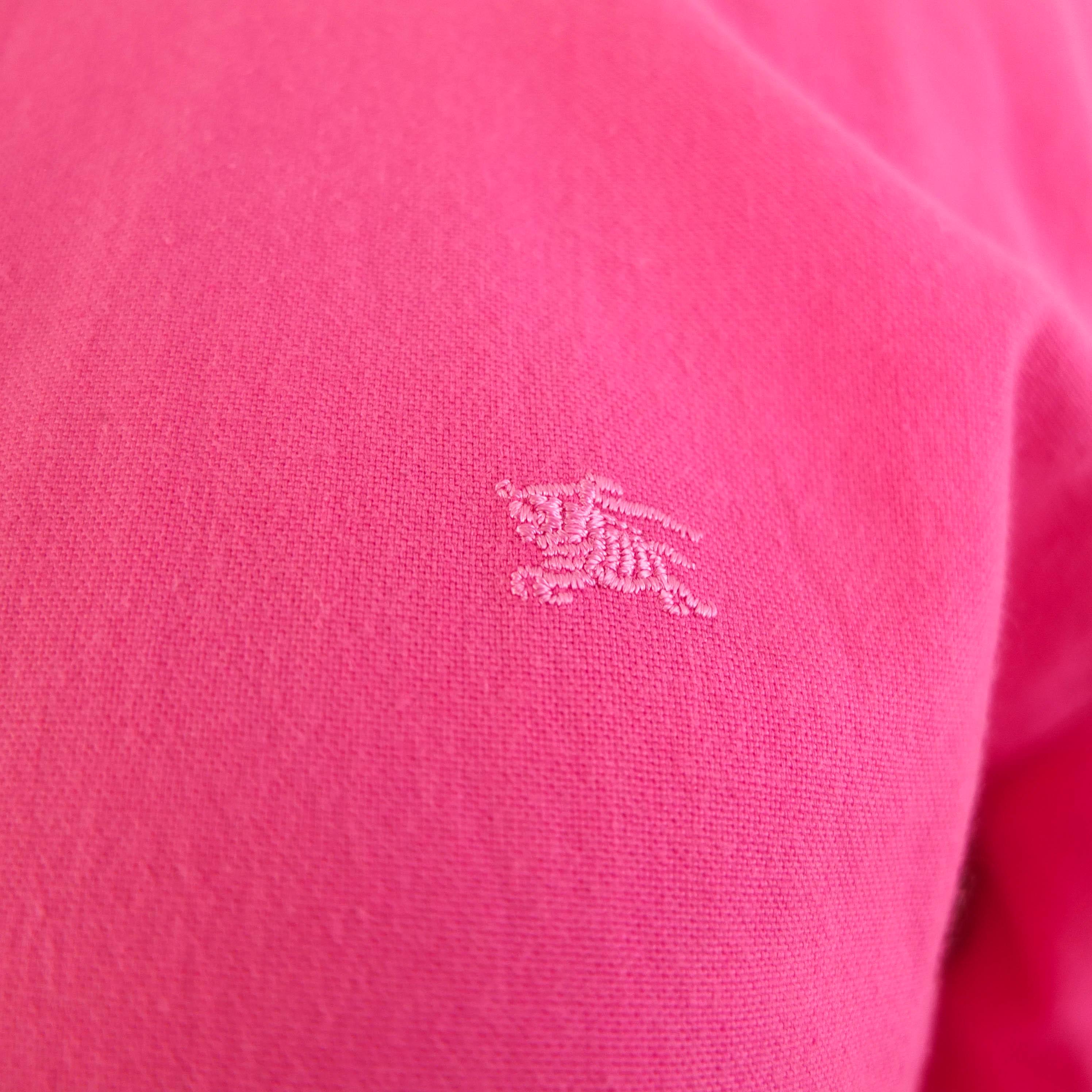 Vintage 90s Burberry Pink Shirt Women, 1990s Burberry London Nova 