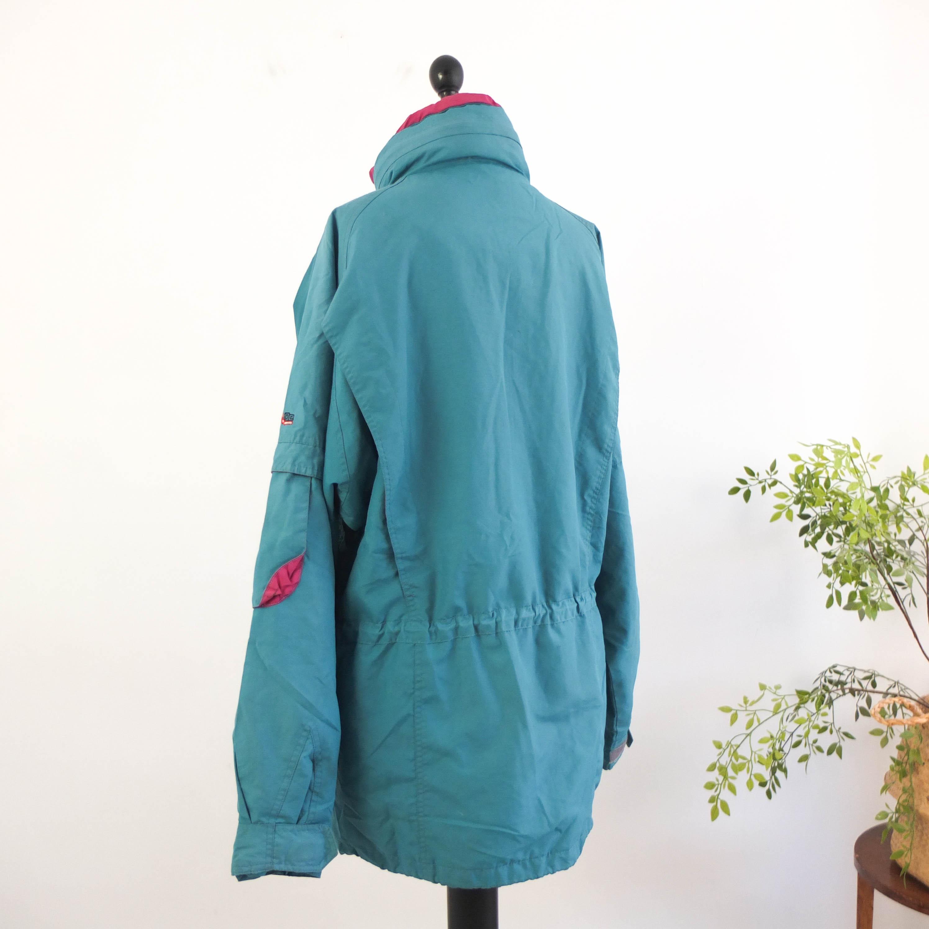 Vintage Green Retro Windbreaker Parka With Lining, 90s Oversized