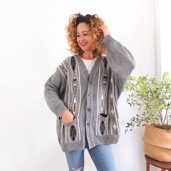 Vintage 80s 90s Retro Knit Sweater, Vintage Geometric Vintage 80s 90s Retro Knit Sweater, Vintage Geometric