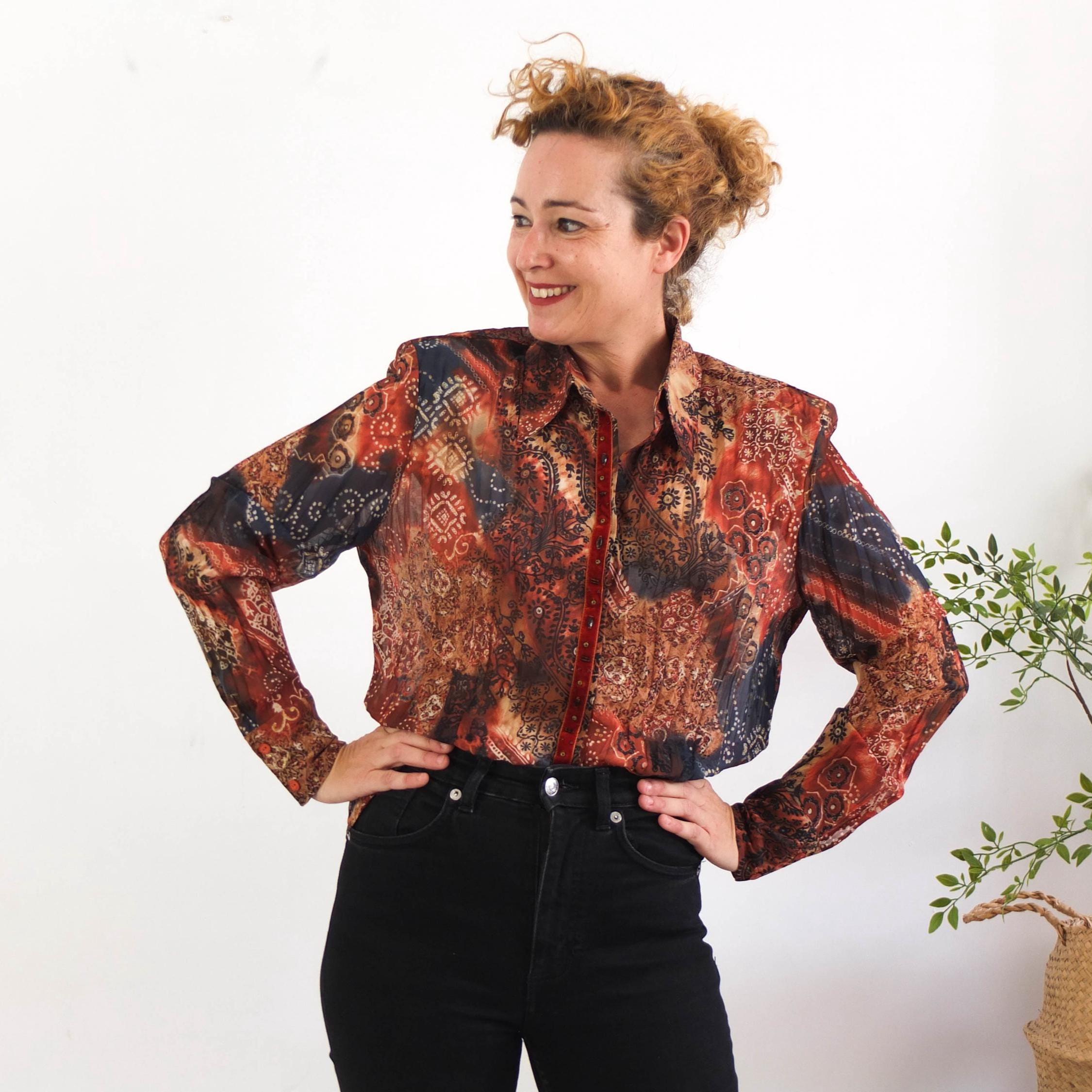 トップス vintage python sheer shirt blouse トップス vintage python sheer shirt blouse vintage python sheer