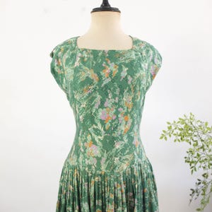 Conjunto vintage de los años 80 con vestido y chaqueta floral, conjunto de dos piezas de vestido de verano con chaqueta ligera de los años 80, traje de cárdigan a juego de los años 80 XL 2XL imagen 7