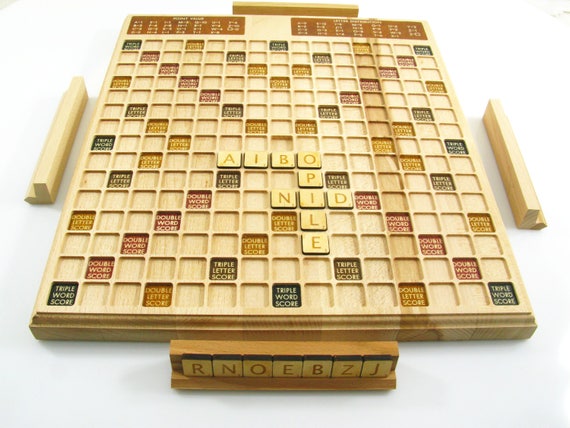 Scrabble Wood Scrabble Board Handmade Scrabble Game Art Scrabble Wooden  Scrabble Game Wood Board Games Exclusive Scrabble Game 