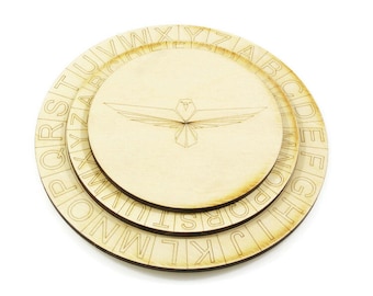 Caesar Cipher Wheel: Wooden Escape Room Puzzle Prop