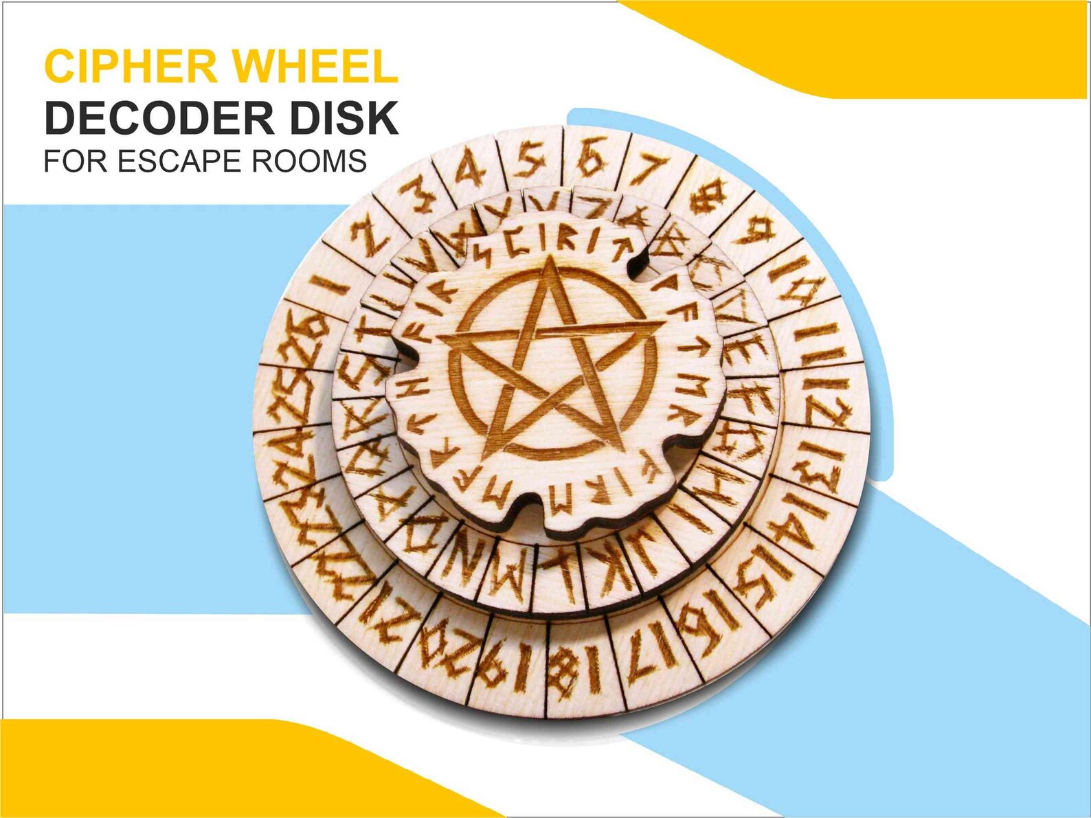 2-piece hide and seek cipher decoder ring for escape... Scary Cipher Wheel: Horror Escape Room Decoder Disk - Etsy