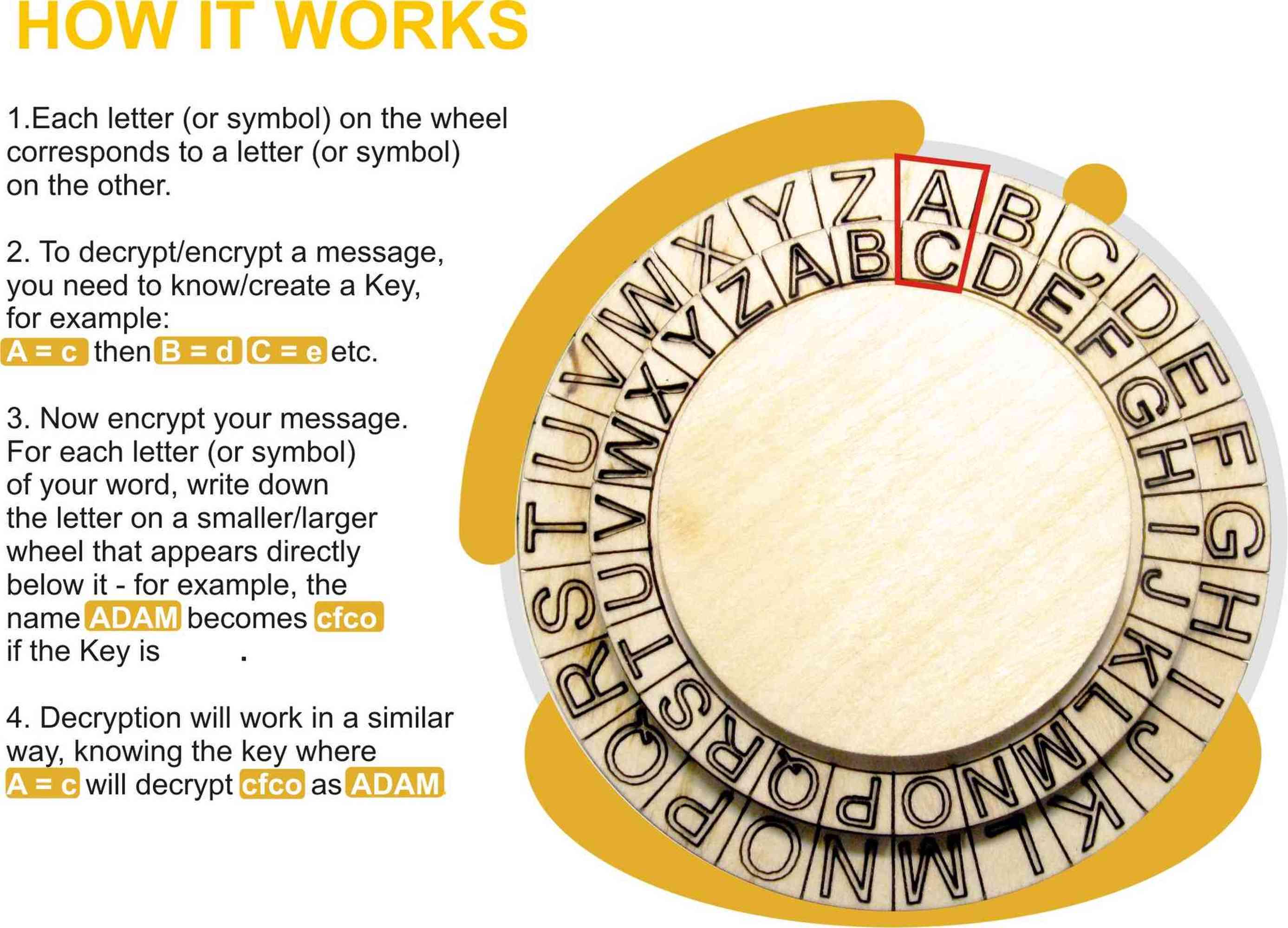 Wooden Decoder Wheel Puzzle: Scary Cipher Game for Adults & Teens