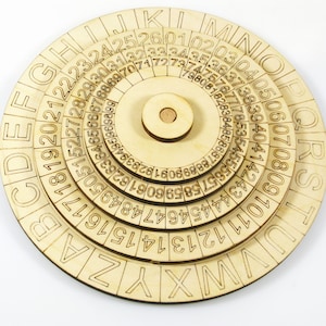 Mexican Army Cipher Wheel: Wooden Decryptor, Escape Room Prop