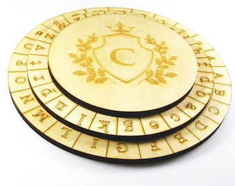 Alberti Cipher Wheel: Wooden Escape Room Puzzle Prop