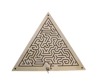 Triangular Wooden Maze Puzzle: Escape Room Brain Teaser