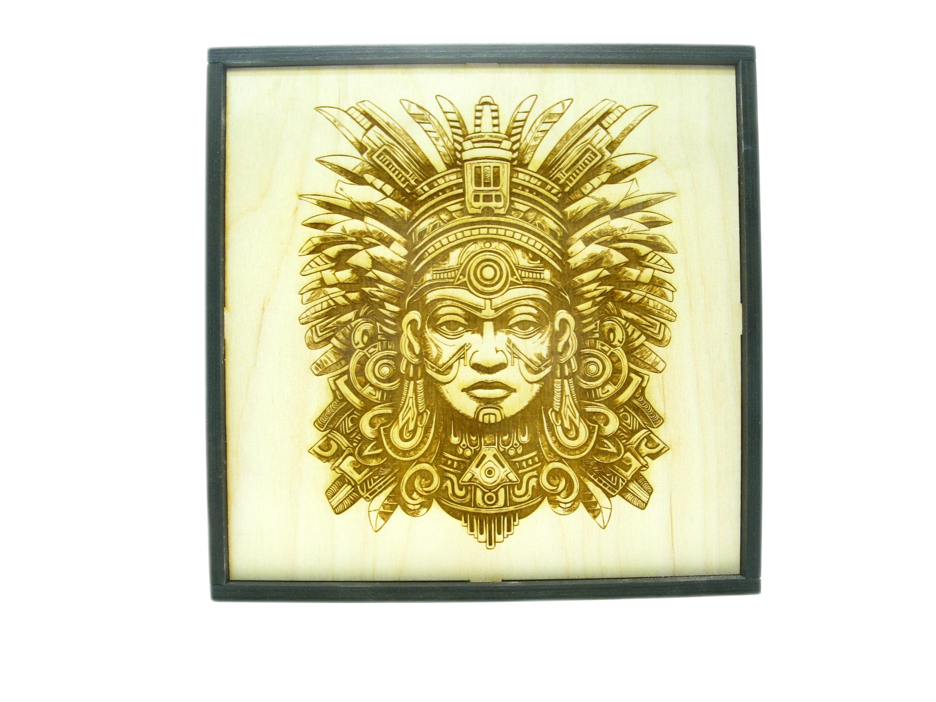 マヤ族の芸術 壁飾り アステカ戦士 レーザー彫刻 木製 民族的マヤの顔の肖像画 - Etsy 日本, image size:3000x2250