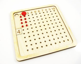 Montessori Multiplikationsbrett: Mathe-Lernspielzeug aus Holz