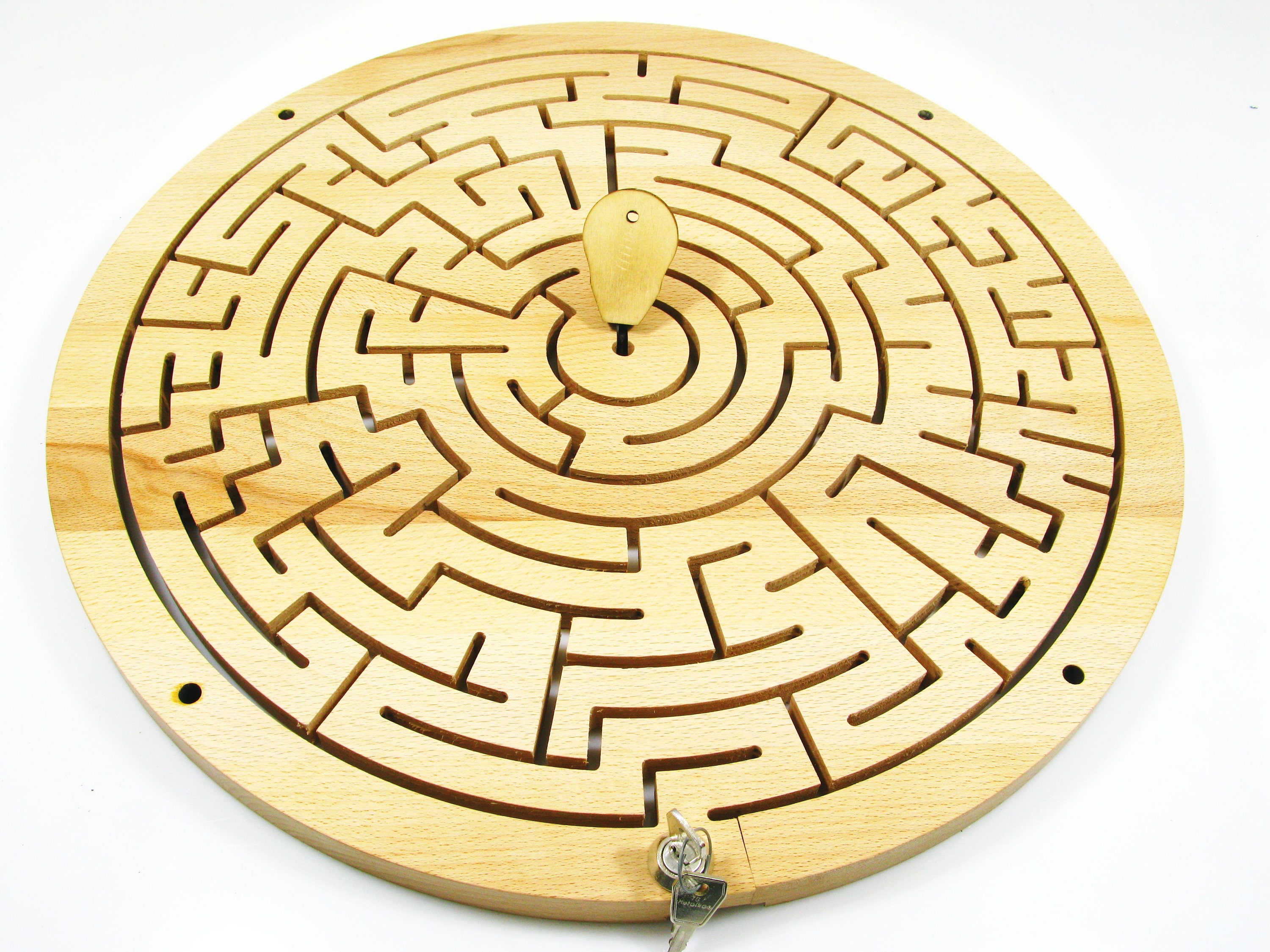 Wooden Maze Wood Labyrinth Escape Room Maze Round Puzzle Round Riddle Circle labyrinth Key Riddle Teaser Key Game Challenge